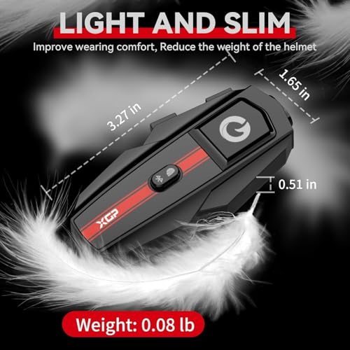 Motorcycle Bluetooth Headset V5.2 with Music Sharing, 2-Way Motorcycle Helmet Bluetooth with IP67 Waterproof, Motorcycle Communication Systems with Hi-FI Speakers for ATV/Snowmobile/Ski, 2 Pack - Image 13